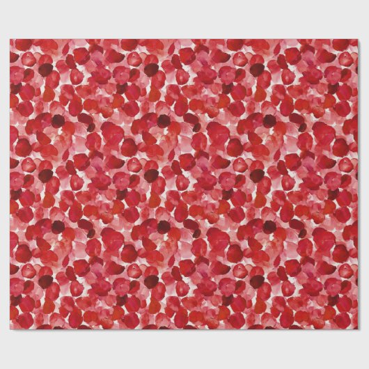 Romantische Rote Rose Petals florales Brautparty Geschenkpapier (Flach)