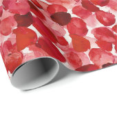 Romantische Rote Rose Petals florales Brautparty Geschenkpapier (Rolleneckpunkt)