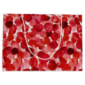 Romantische Rote Rose Petals florales Brautparty Große Geschenktüte (Rückseite)