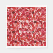 Romantische Rote Rose Petals florales Brautparty Serviette (Vorderseite)