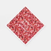 Romantische Rote Rose Petals florales Brautparty Serviette (Ecke)