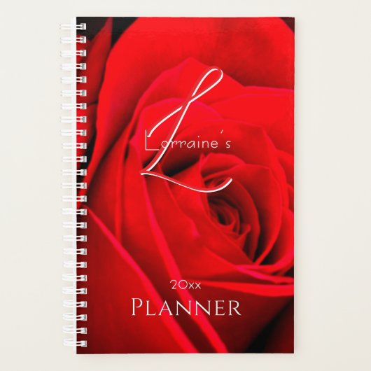 Romantische rote Rose Planer (Vorderseite)
