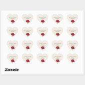 Romantische Rote Rose Save the Date Herz-Aufkleber (Blatt)