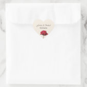 Romantische Rote Rose Save the Date Herz-Aufkleber (Tasche)