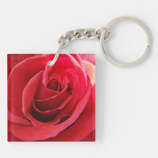Romantische Rote Rose Schlüsselanhänger (Rückseite)