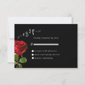 Romantische Rote Rose Schöne Hochzeit RSVP Karte (Rückseite)