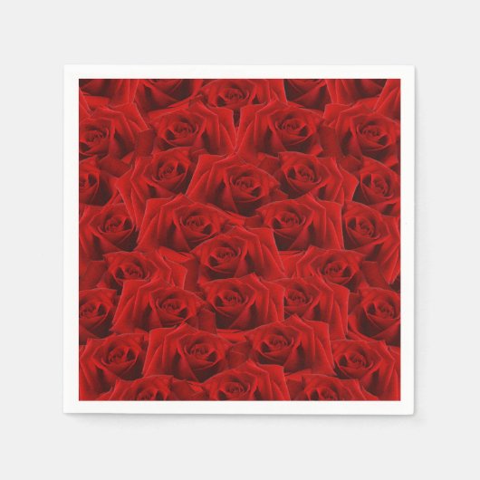 Romantische Rote Rose Serviette (Vorderseite)