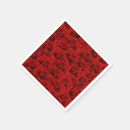 Romantische Rote Rose Serviette (Ecke)