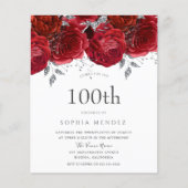 Romantische Rote Rose Silver 100. Geburtstagseinla (Vorderseite)