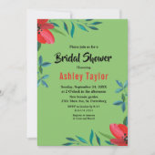 Romantische Rote Rose Sommerblumengebirge Brautpar Einladung (Vorderseite)