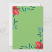 Romantische Rote Rose Sommerblumengebirge Brautpar Einladung (Rückseite)