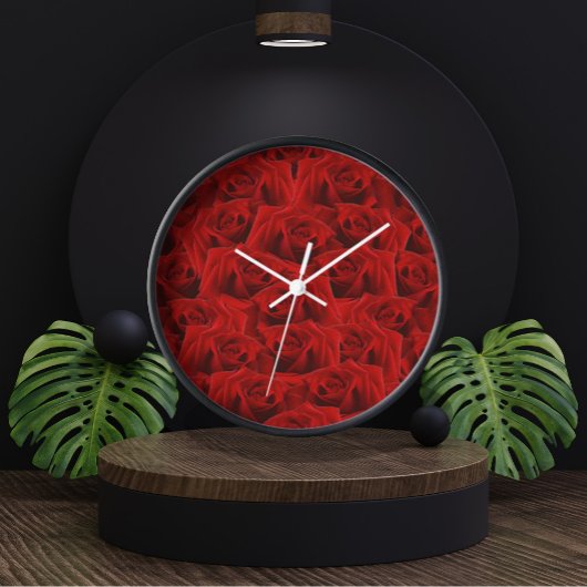Romantische Rote Rose Uhr