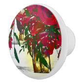 Romantische Rote Rose und Laterne Rustikal Keramikknauf (Rechts)