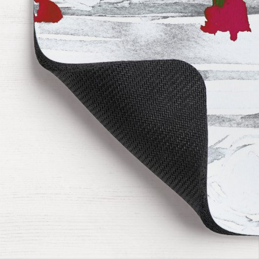 Romantische Rote Rose und Laterne Rustikal Mousepad (Ecke)