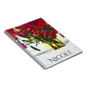 Romantische Rote Rose und Laterne Rustikal Notizblock (Rechte Seite)