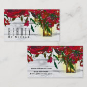 Romantische Rote Rose und Laterne Rustikal Visitenkarte (Vorne/Hinten)