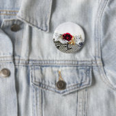 Romantische rote Rose und Weiß Button (Beispiel)
