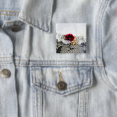 Romantische rote Rose und Weiß Button (Beispiel)