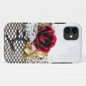 Romantische rote Rose und Weiß Case-Mate iPhone Hülle (Rückseite (Horizontal))