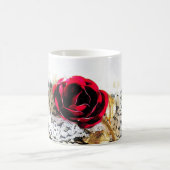 Romantische rote Rose und Weiß Kaffeetasse (Mittel)