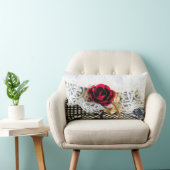 Romantische rote Rose und Weiß Lendenkissen (Stuhl )