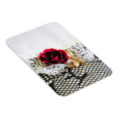 Romantische rote Rose und Weiß Magnet (Rechte Seite)