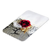 Romantische rote Rose und Weiß Magnet (Linke Seite)