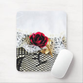 Romantische rote Rose und Weiß Mousepad (Mit Mouse)