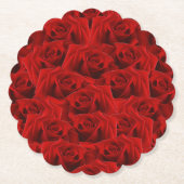 Romantische Rote Rose Untersetzer (Vorderseite)