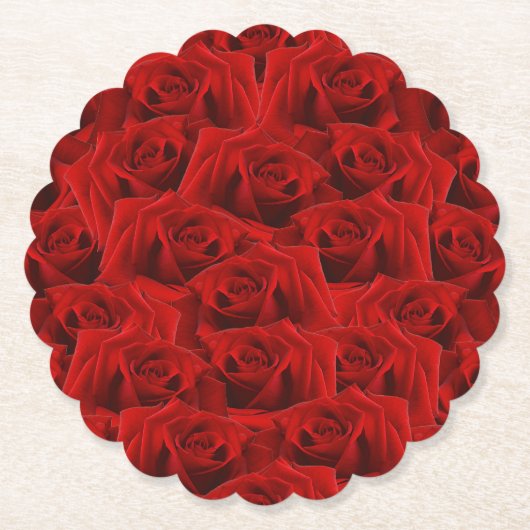 Romantische Rote Rose Untersetzer (Vorderseite)