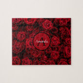 Romantische rote Rose Valentine personalisierte Mo Puzzle (Horizontal)