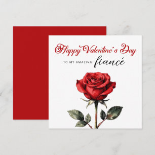 Romantische rote Rose Verlobter Frohen Valentinsta Karte