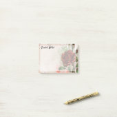 Romantische Rote Rose, Wasserfarbe 4" x 3" Post-it Klebezettel (Auf Schreibtisch)