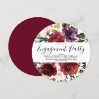 Romantische Rote Rose Watercolor Engagement Party