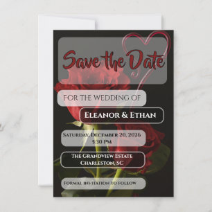Romantische rote Rosen abstraktes Herz Liebe Hochz Save The Date