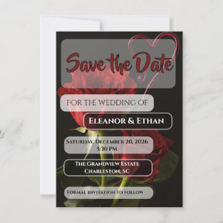 Romantische rote Rosen abstraktes Herz Liebe Hochz Save The Date