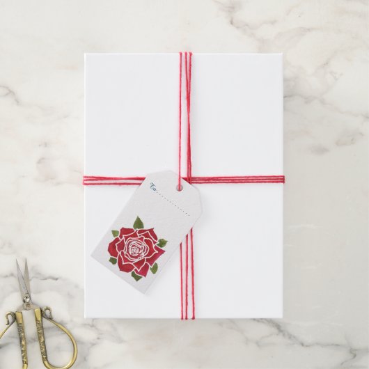 Romantische Rote Rosen, Blue Pack von benutzerdefi Geschenkanhänger (Mit Garn)