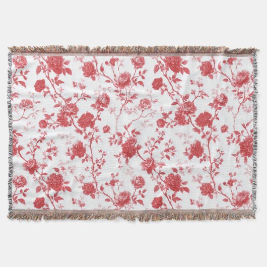 Romantische rote Rosen Blumen Decke (Vorderseite)
