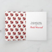 Romantische Rote Rosen Blumengeburt Dankeskarte (Innenseite)