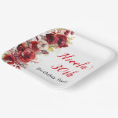 Romantische Rote Rosen Blumengeburt Pappteller (Gewinkelt)