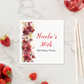 Romantische Rote Rosen Blumengeburt Serviette (Beispiel)