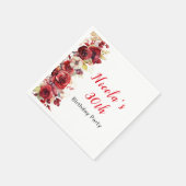 Romantische Rote Rosen Blumengeburt Serviette (Ecke)