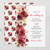 Romantische Rote Rosen Blumenhochzeit