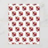 Romantische Rote Rosen Blumenhochzeit Empfang Begleitkarte (Rückseite)