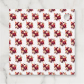 Romantische Rote Rosen Blumenhochzeit Geschenkanhänger (Rückseite)