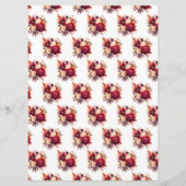 Romantische Rote Rosen Blumenhochzeit Menükarte (Rückseite)