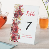 Romantische Rote Rosen Blumenhochzeit Sockelschild (In Situ)