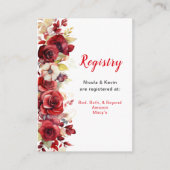 Romantische Rote Rosen Blumenzellenregister Begleitkarte (Vorderseite)