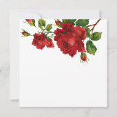 Romantische Rote Rosen Brautparty Einladung (Rückseite)