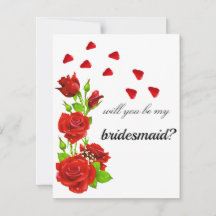 Romantische Rote Rosen Bridesmaid Vorschlag Note C